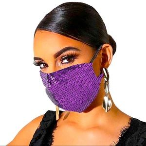 Purple Bling Face Mask 🌟2/$20🌟